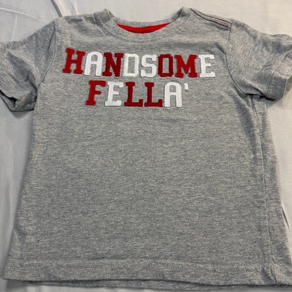 Gymboree - 18-24M - Grey T-Shirt with Red and White Text - Picture 1 of 3